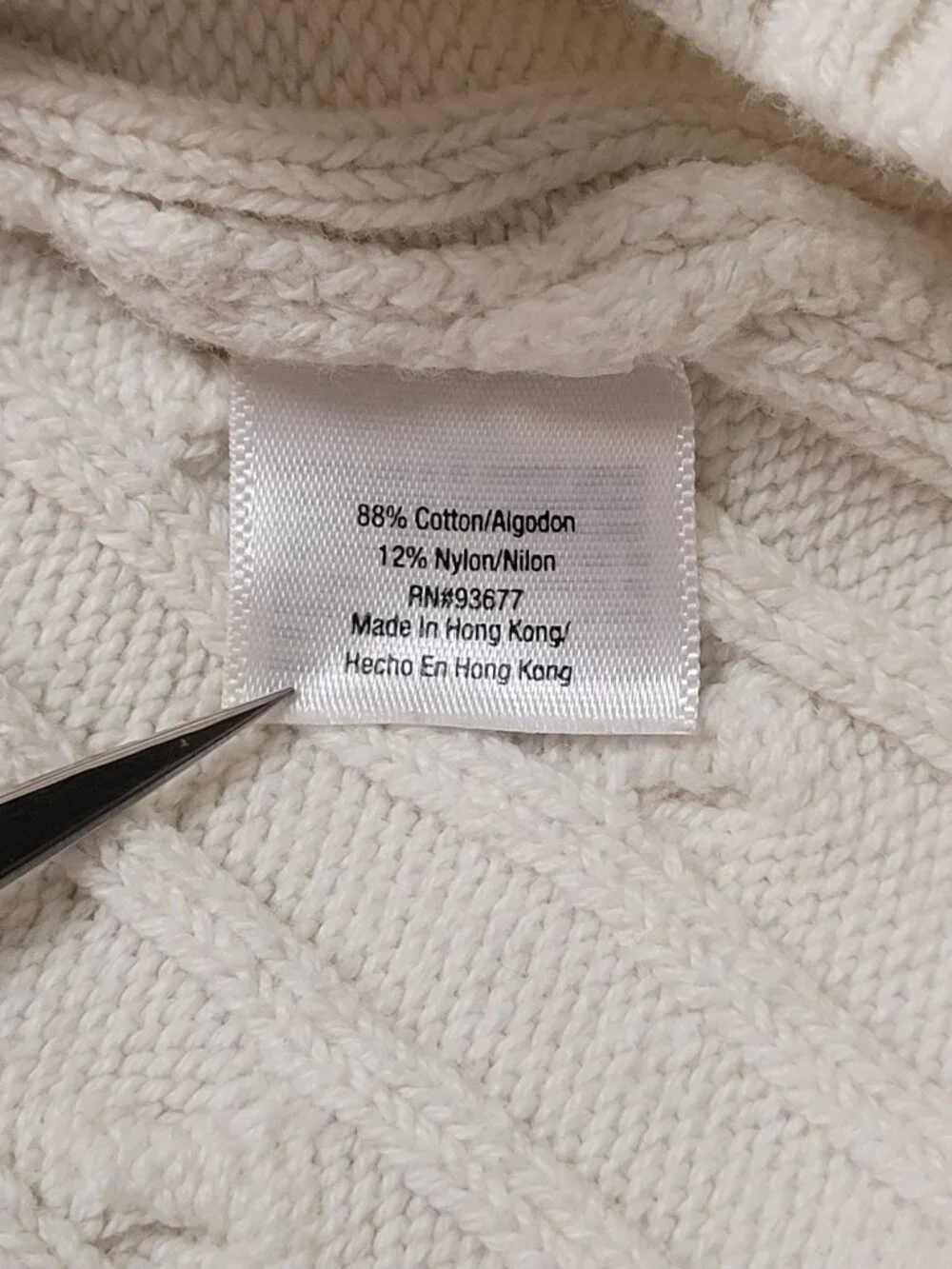 St. John's Bay Classic Cable Knit Cotton Crewneck Sweater size medium